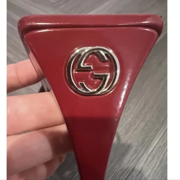 Gucci sandals slides red with horsebit silver hardware